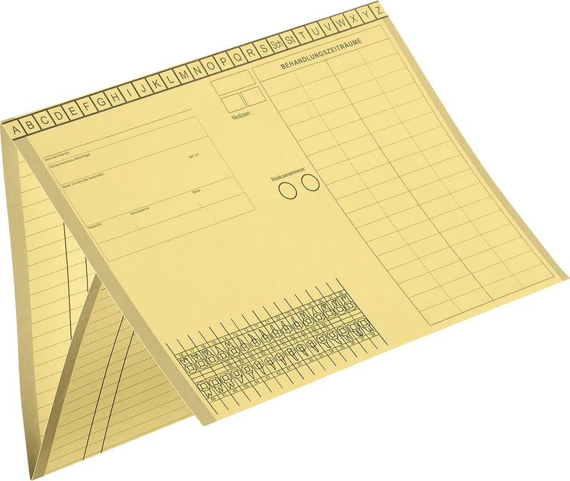 Kartei-Faltmappe A5 Dental & Medico   Packung  100 Stück Dental, gelb