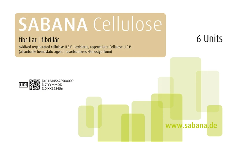 SABANA® Cellulose   Packung  6 Stück fibrillär, 5,1 x 2,5 cm