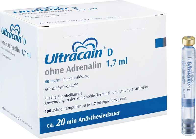Ultracain® D ohne Adrenalin  Packung  100 x 1,7 ml Zylinderampulle
