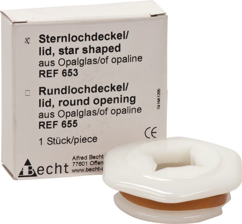 Abfallbehälter  Stück  Sternlochdeckel aus Opalglas, sterilisierbar, für Abfallbehälter