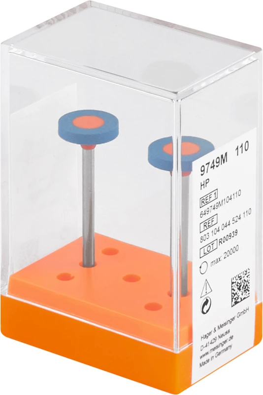 Diamantpolierer 9749  Packung  2 Stück blau mittel, HP, Figur 044, 2 mm, ISO 110