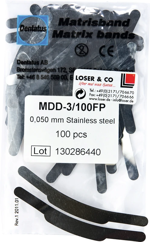 Matrizenbänder  Packung  100 Stück Typ 3 Stärke 0,05 mm