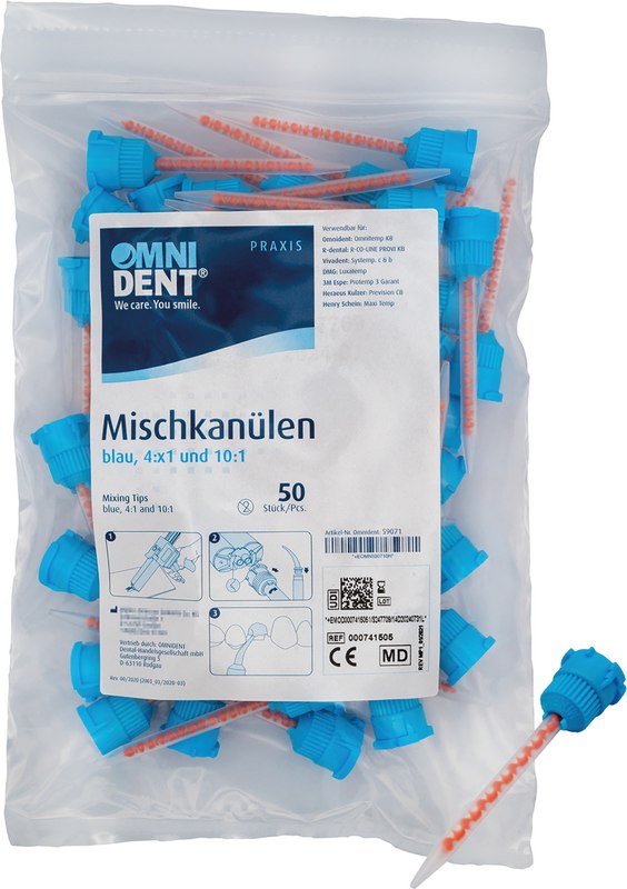 Omni Mischkanülen blau 4:1\10:1  Beutel  50 Stück blau 4:1 \ 10:1