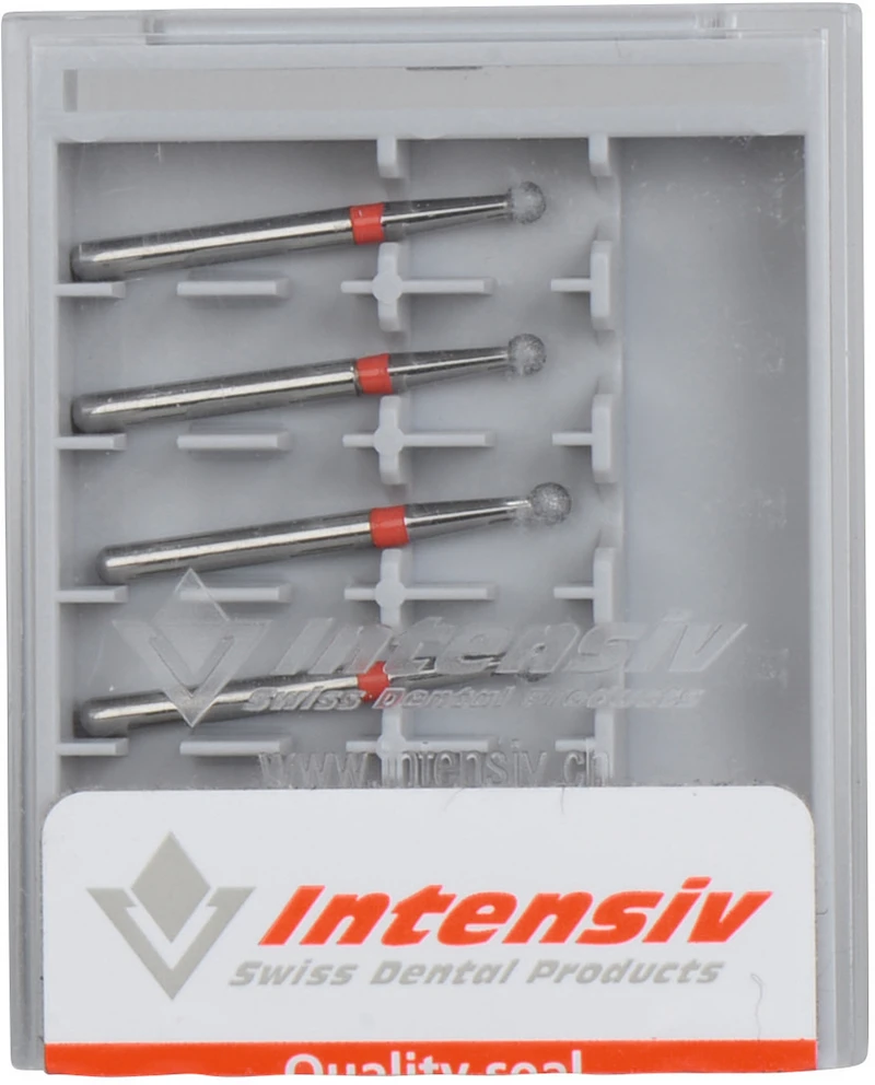 Diamanten 801  Packung  6 Stück rot fein, FG, Figur 001 Kugel, ISO 017