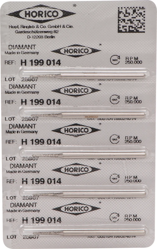 Diamantschleifer H 199  Packung  5 Stück HP, Figur 199, 10 mm, ISO 014