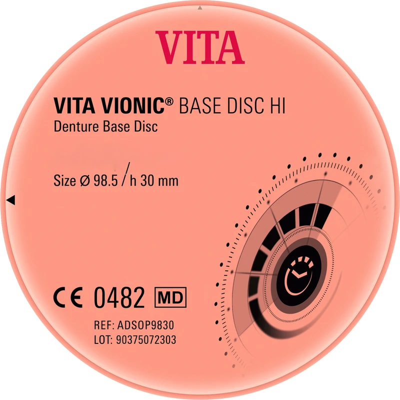 VITA VIONIC® BASE DISC HI  Stück  Ø 98,5 mm, H 30 mm, classic pink translucent