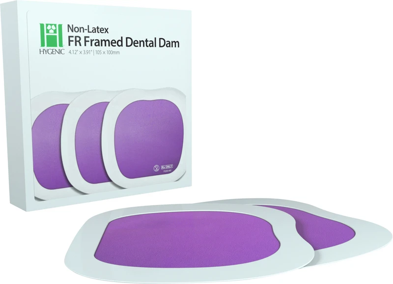 Hygenic HR Dental Dam Non-Latex   Packung  20 Blatt gerahmt, 105 x 100 mm, lila