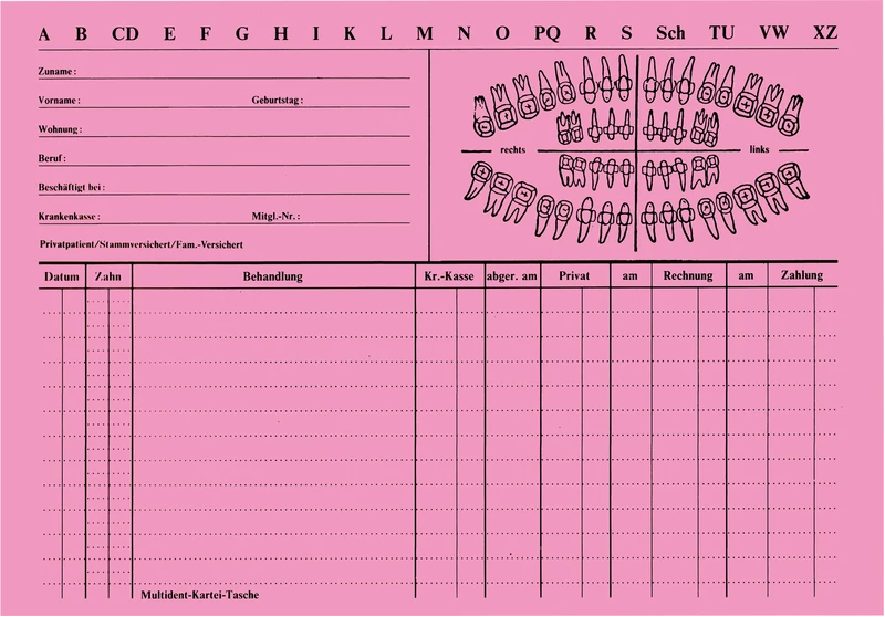 Karteitaschen  Packung  100 Stück rot