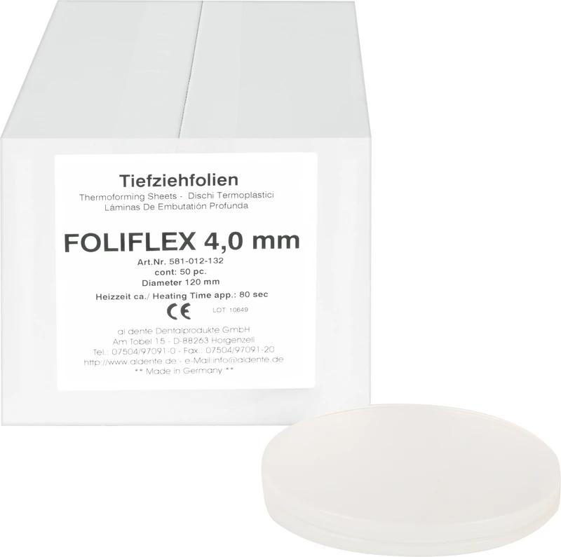 Foliflex  Packung  50 Stück transparent, Ø 120 mm, Stärke 4 mm