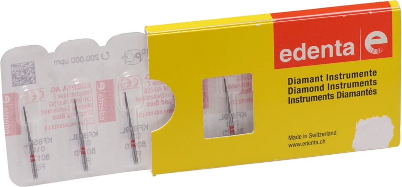 K-Diamanten FG  Packung  5 Stück 2 x rot, FG, Figur 167, 11,5 mm, ISO 010