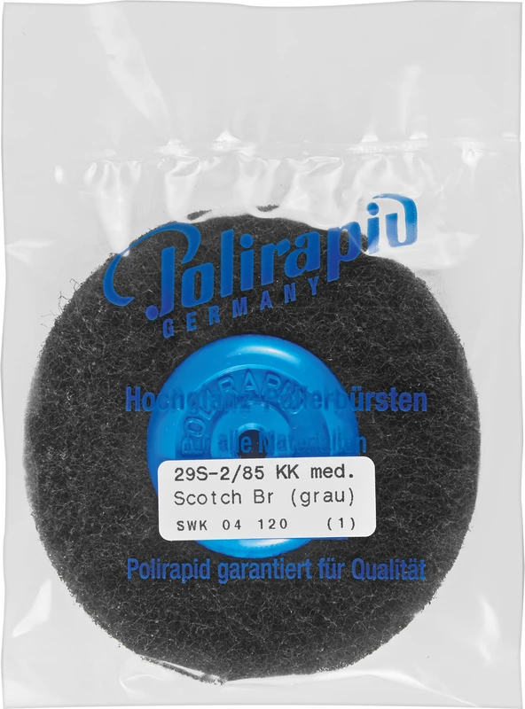 3M Scotch-Brite Schwabbel  Stück  mit Kunststoffkern, 2 Scheiben 3M Scotch-Brite grau mittel, Ø 85 mm