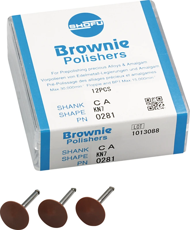 Silikonpolierer  Packung  12 Stück braun, RA, Figur KN7, ISO 125