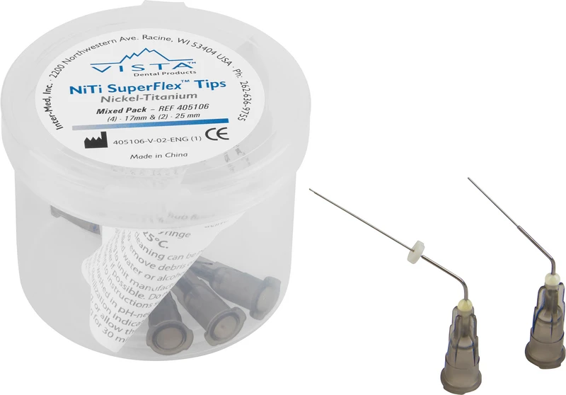 NiTi SuperFlex Tips  Sortiment  6 Stück ( 4 x lang, 2 x kurz), 30 ga