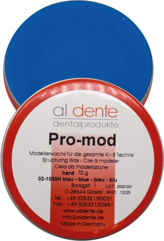 Modellierwachs  Dose  70 g blau hart