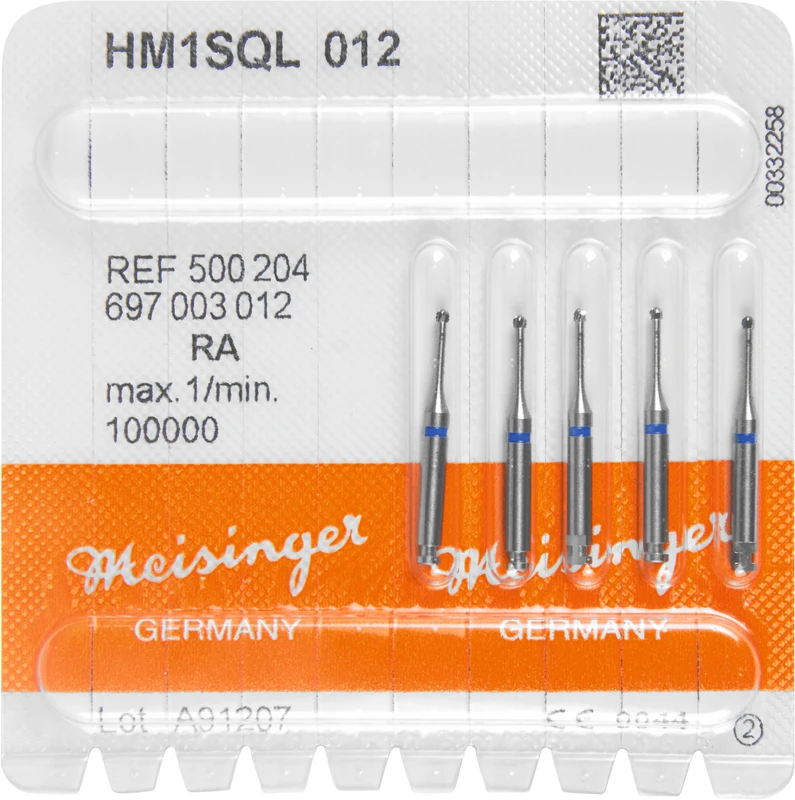 HM-Bohrer 1SQL  Packung  5 Stück schnittfr. Verz. Querhieb, RA, blau, Figur 697, ISO 012