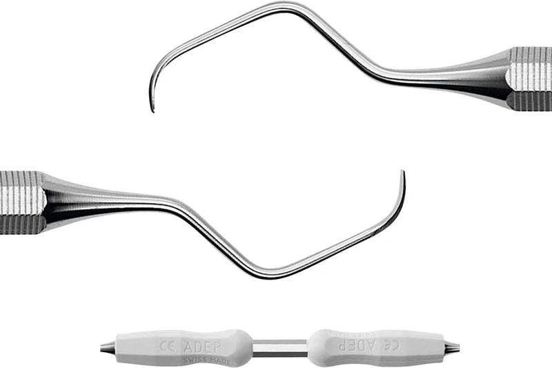 DEPPELER Gracey Küretten Classic  Stück  Figur 7\8, ADEP Griff, grau