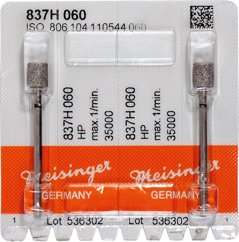 Diamanten 837  Packung  2 Stück schwarz super grob, HP, Figur 110 Zylinder, 6 mm, ISO 060