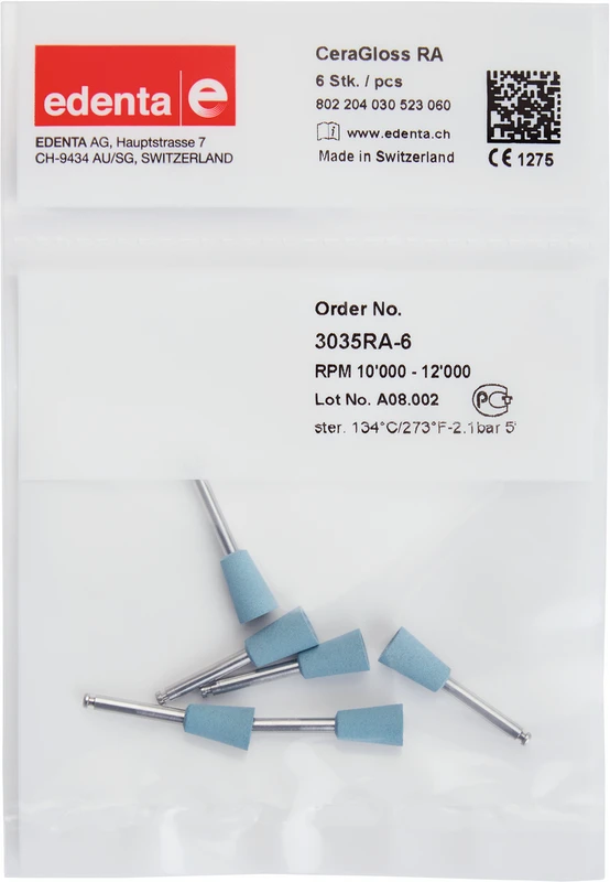 CeraGloss  Packung  6 Stück blau, RA, Figur 030, 10 mm, ISO 060