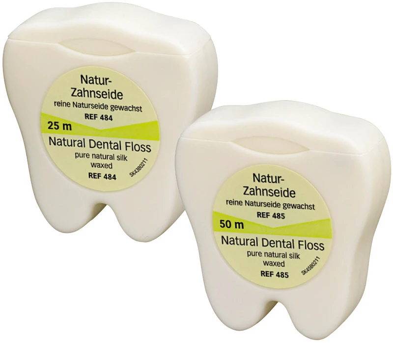 Natur-Zahnseide  Spenderbox  50 m gewachst