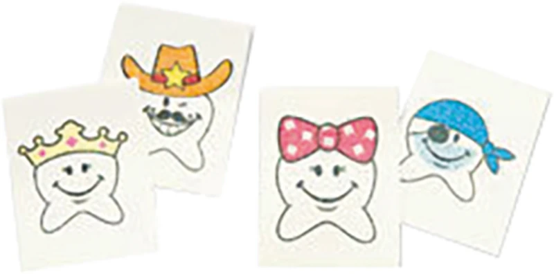 Tattoos Glitzerzähne  Packung  144 Stück