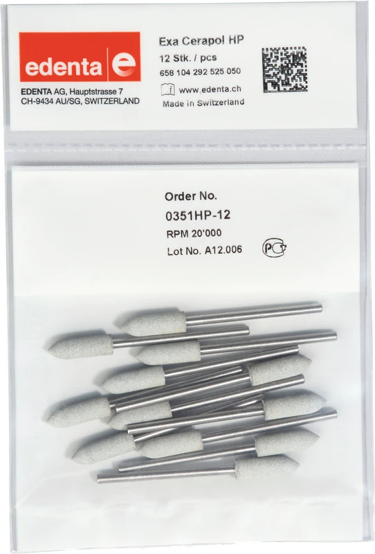 Exa Cerapol  Packung  12 Stück hellgrau, HP, Figur 292, 16 mm, ISO 050
