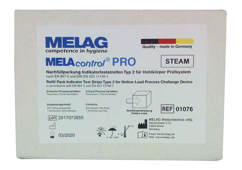 MELA control ® PRO  Nachfüllpackung  250 Indikatorstreifen