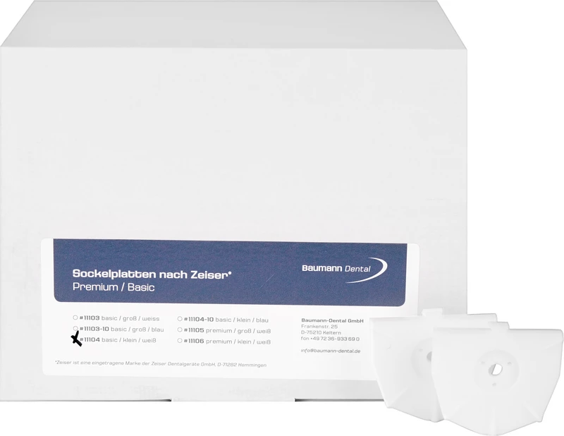 Sockelplatte für Zeiser®  Packung  100 Stück, weiß, klein