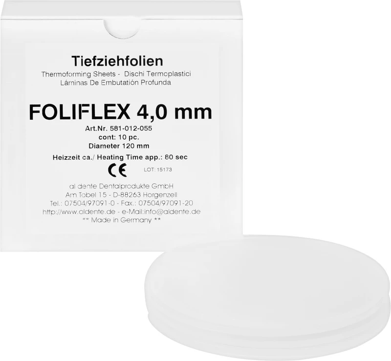 Foliflex  Packung  10 Stück transparent, Ø 120 mm, Stärke 4 mm