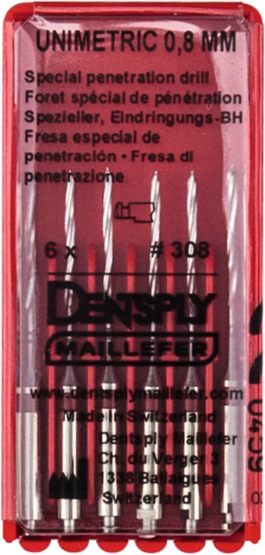 UNIMETRIC Eindringungsbohrer  Packung  6 Stück, rot, Gr. 308