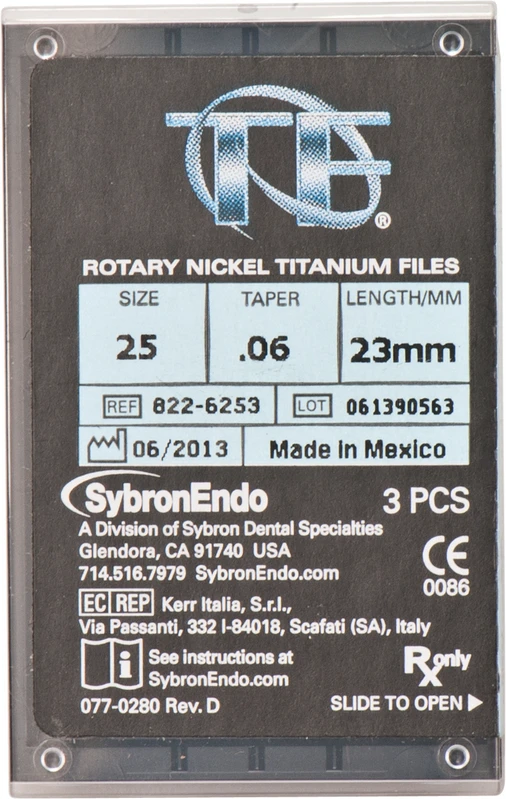 TF Feilen System  Packung  3 Stück 23 mm, Taper.06 ISO 025