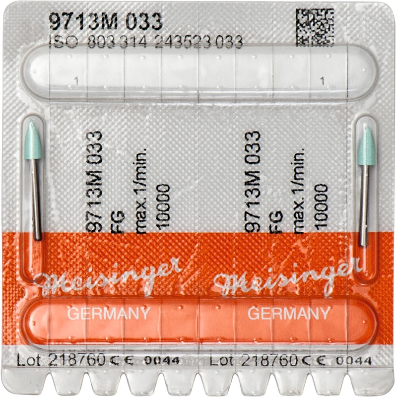 Diamantpolierer 9713  Packung  2 Stück blau grob, FG, Figur 243, 7,5 mm, ISO 033