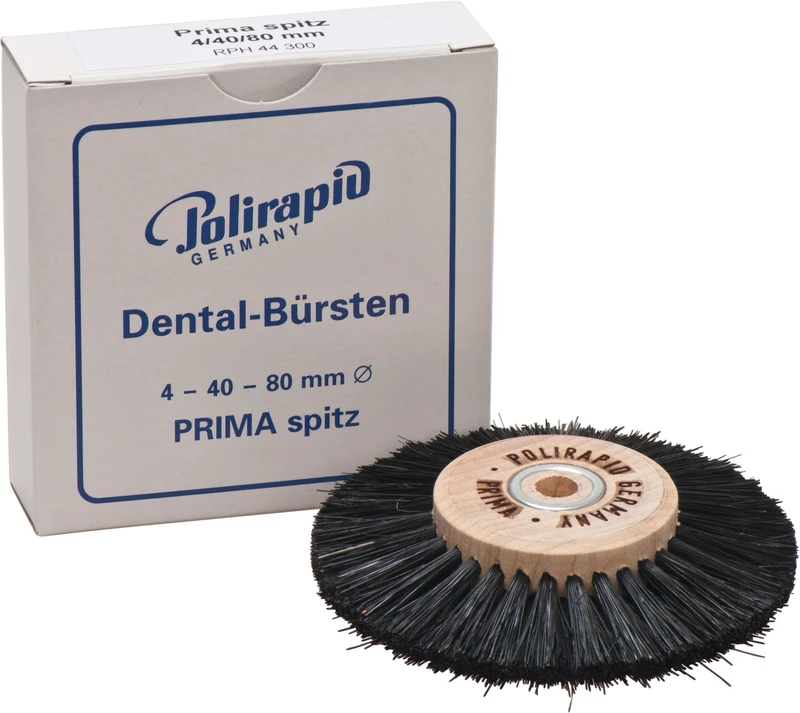 Prima Rundbürsten  Stück  mit HK, 4-reihig, Chungking schwarz spitz, Kern: Ø 40 mm, Außen: Ø 80 mm