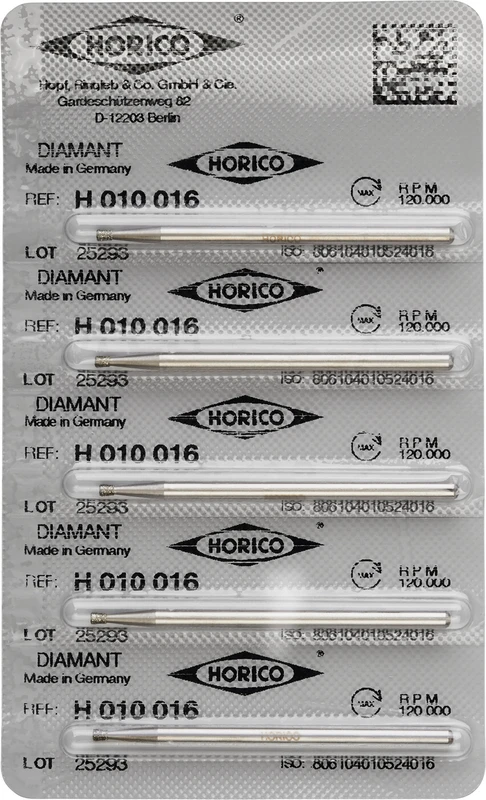 Diamantschleifer H 010  Packung  5 Stück HP, Figur 010, 1,6 mm, ISO 016