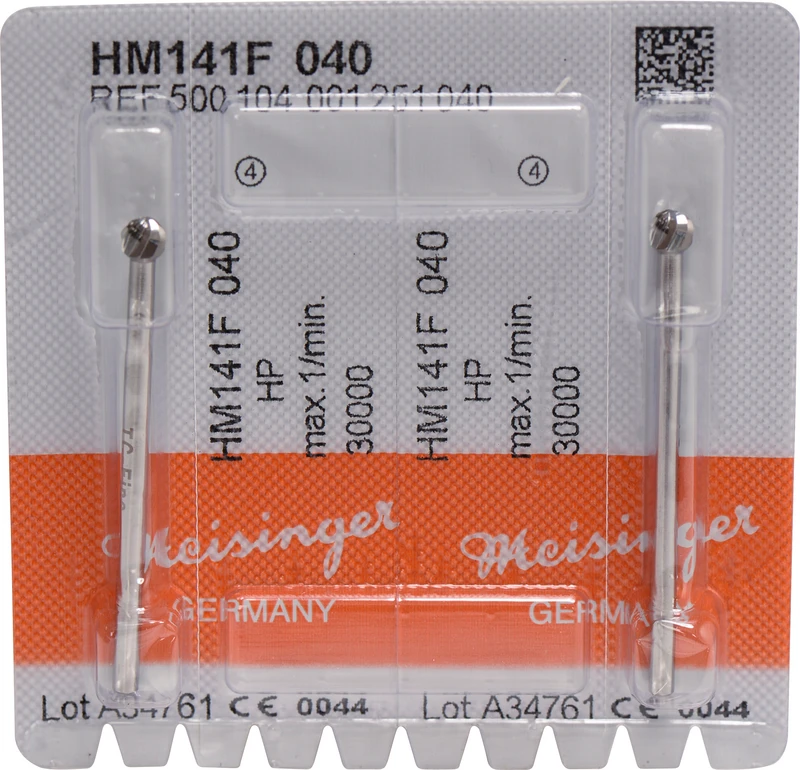 Chirurgie Fräser HM 141  Packung  2 Stück rot fein, HP, Figur 001, ISO 040