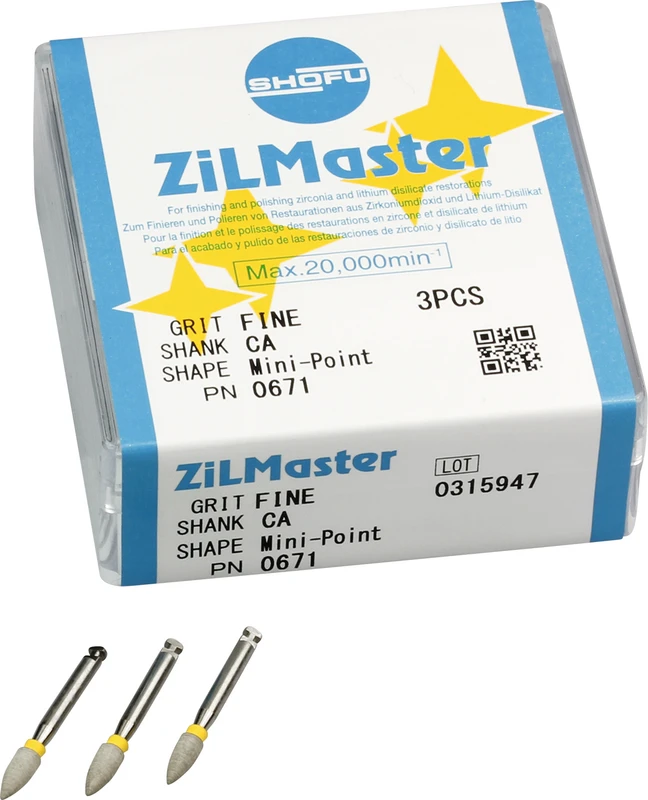 ZiLMaster  Packung  3 Stück gelb fein, RA, Figur Minispitze, ISO 030