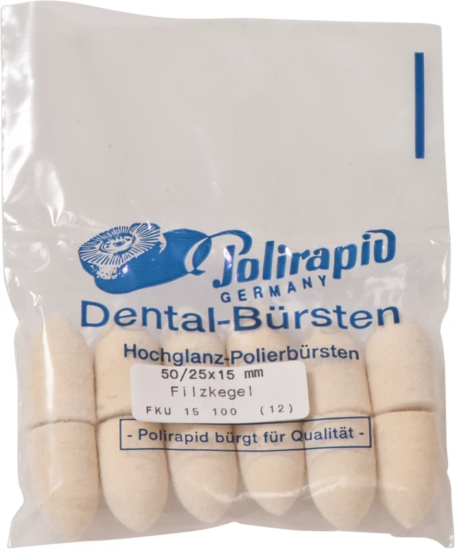 Filzkegel  Packung  12 Stück unmontiert, Filz, Figur Kegel, Ø 15 mm, L: 25 mm