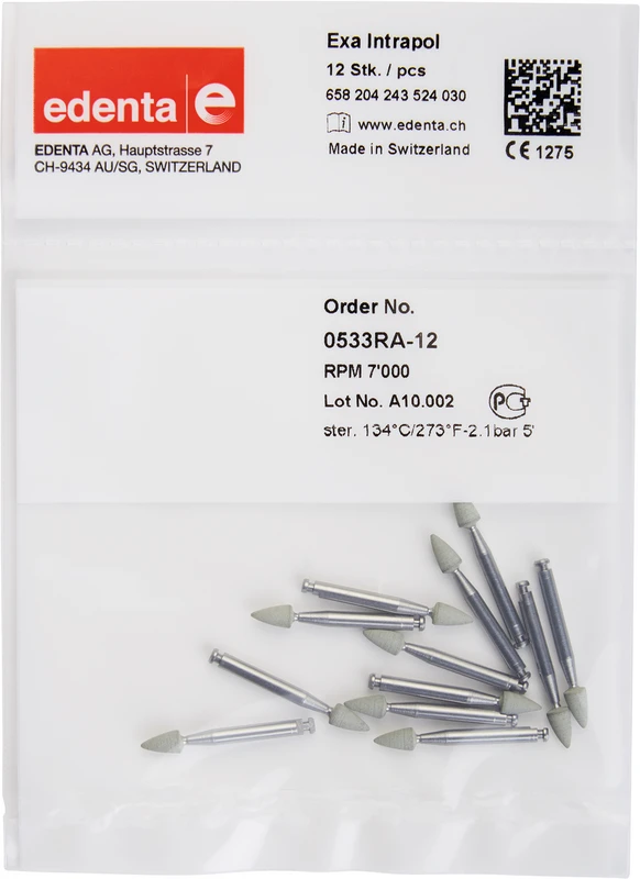 Exa Intrapol  Packung  12 Stück weiß, RA, Figur 243 Minispitze, 6 mm, ISO 030