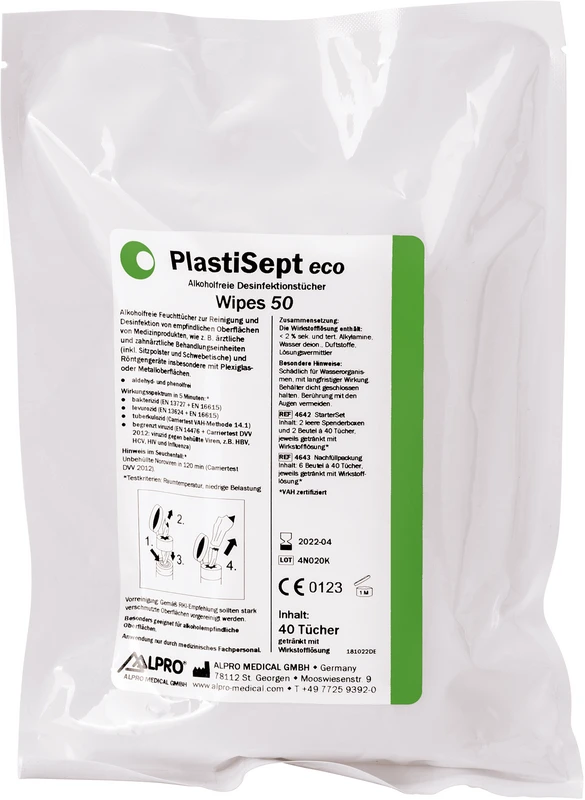 PlastiSept eco Wipes 50  Packung  6 Nachfüllbeutel