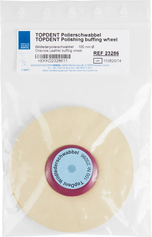 TOPDENT Wildlederpolierschwabbel  Stück  Kern: Ø 40 mm, Außen: Ø 100 mm
