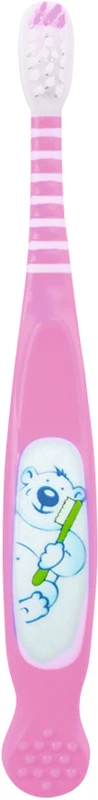 Kinderzahnbürsten Baby  Packung  10 Stück Bär, pink