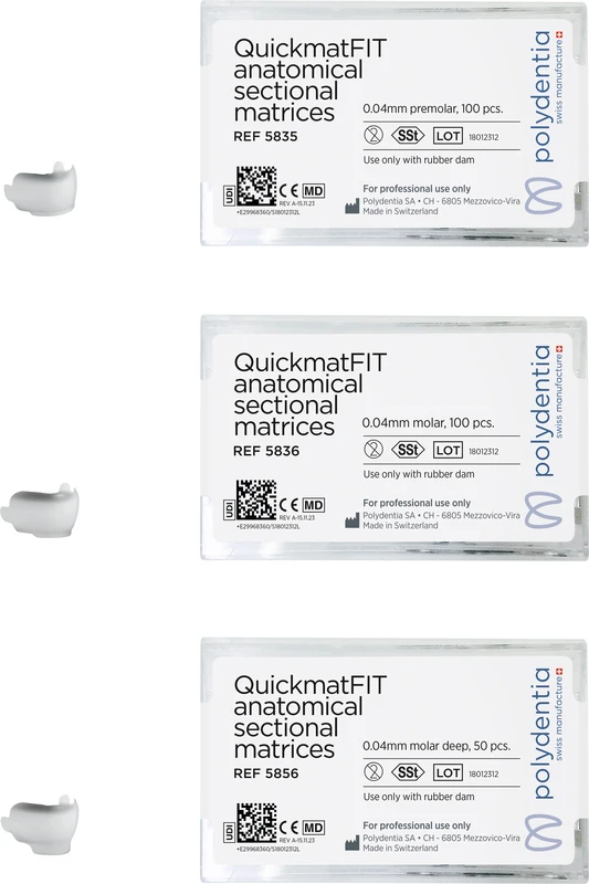 QuickmatFIT Teilmatrizen  Packung  25 Stück Stärke 0,04 mm, Molar deep
