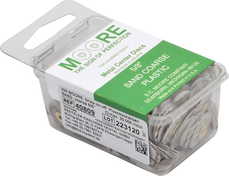 MOORPLASTIC® Snap-on-off Scheiben  Packung  200 Stück Sand, grob, Ø 16 mm