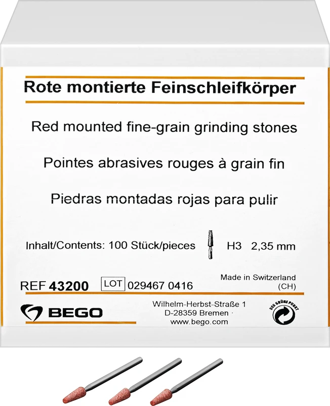 Feinschleifkörper  Packung  100 Stück H3, HP, Kopf Ø 3,5 mm