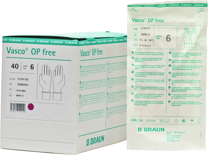 Vasco® OP free  Packung  40 Paar puderfrei, naturweiß, Größe 6