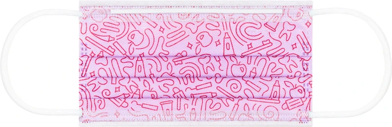 Monoart Mundschutz Pro Graffiti   Packung  50 Stück mit Gummizug, lila