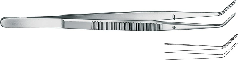 Zahnpinzetten nach London-College  Stück  15 cm, gewinkelt, Figur 3