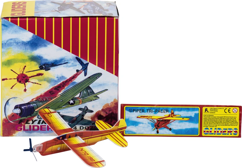 Styroporflieger mit Propeller  Packung  48 Stück, verschiedene Farben und Motive