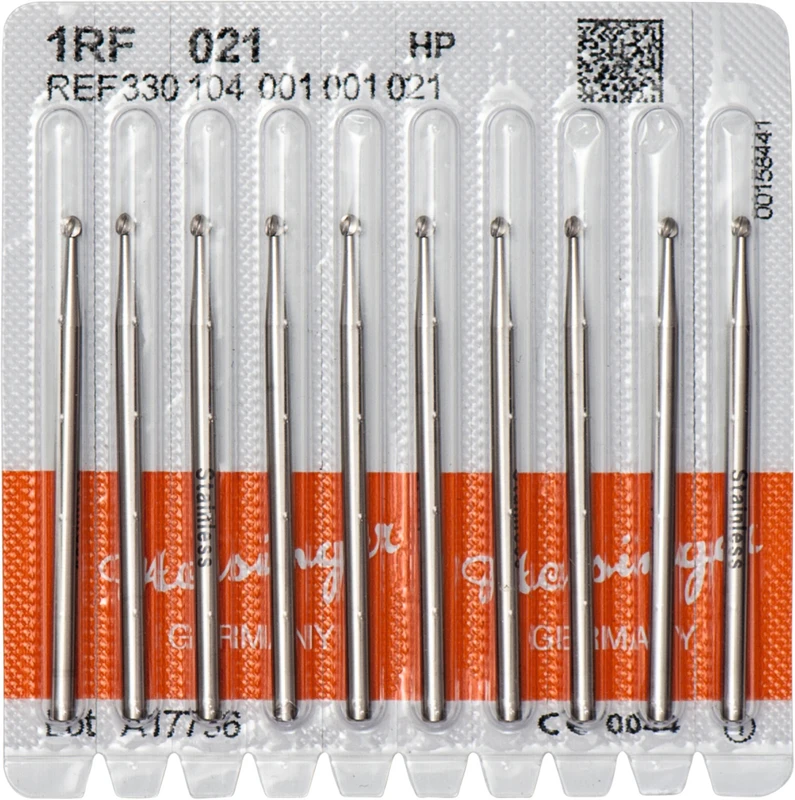 Stahlbohrer 1RF  Packung  10 Stück HP, Figur 001, ISO 021