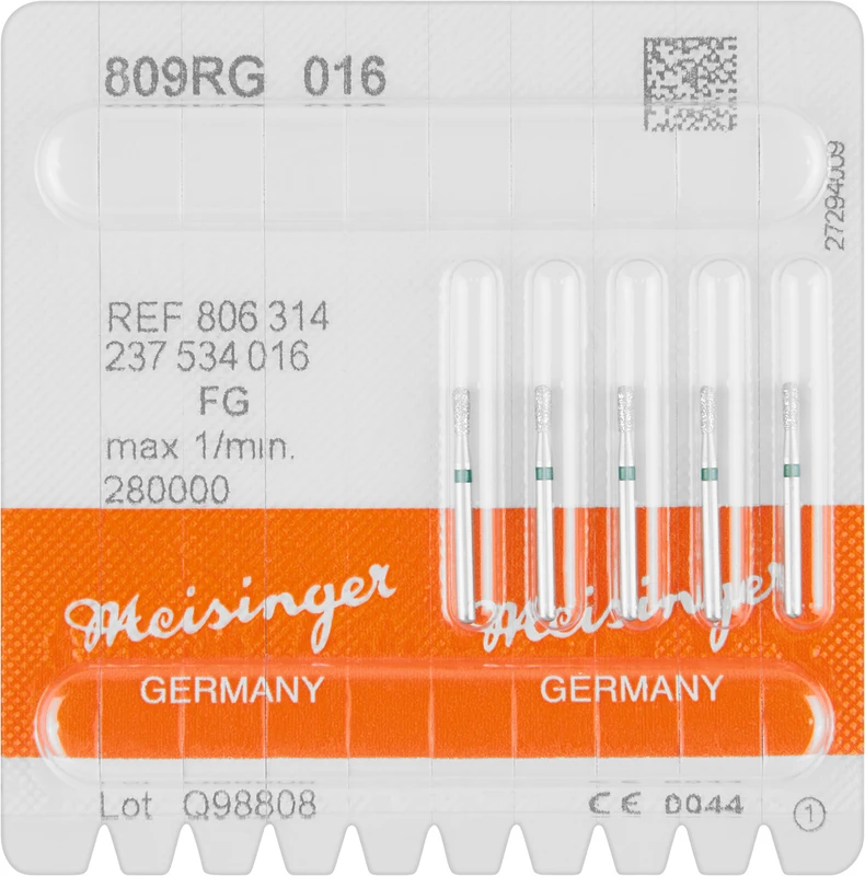 Diamanten 809  Packung  5 Stück grün grob, FG, Figur 237 Birne rund, 3,7 mm, ISO 016