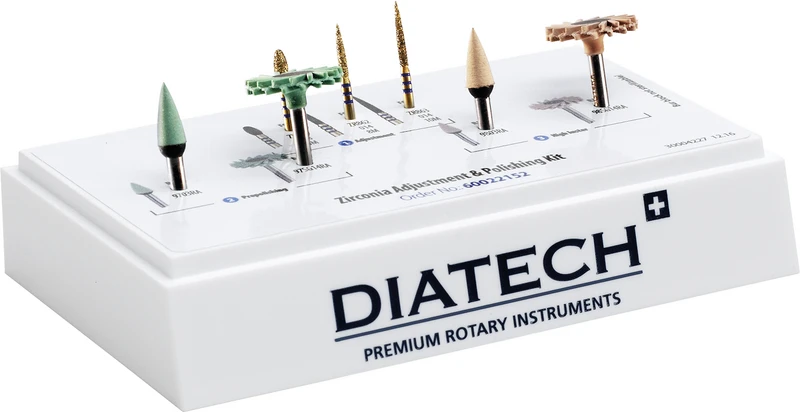 DIATECH Zirconia Adjustment & Polishing  Kit  3 Diamanten, 4 Polierer